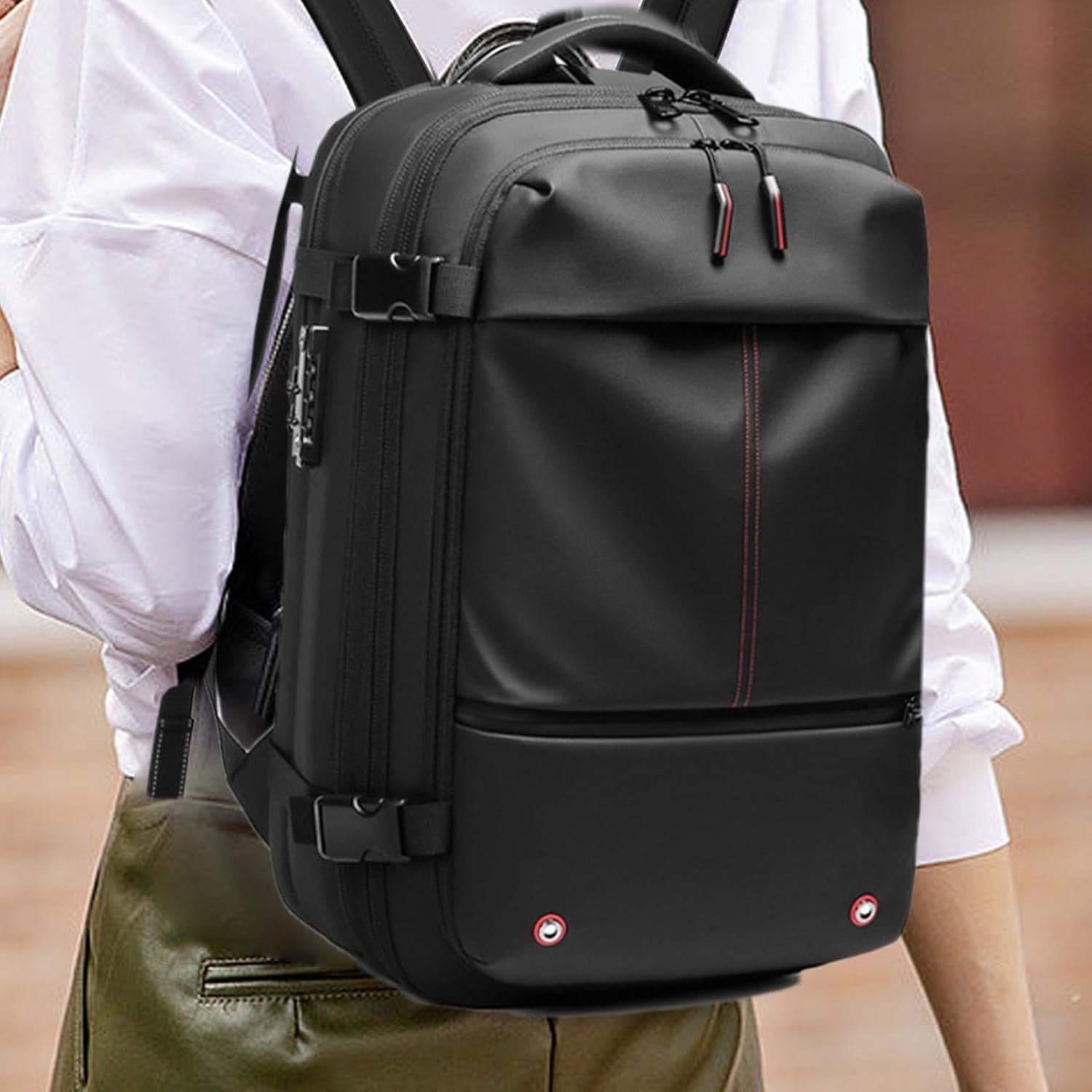 Expandable 60L Airback Vacuum Travel Backpack with Password Lock | Oxford Cloth | Dry & Wet Separation | Ideal for Travel, Business, Outdoor Use