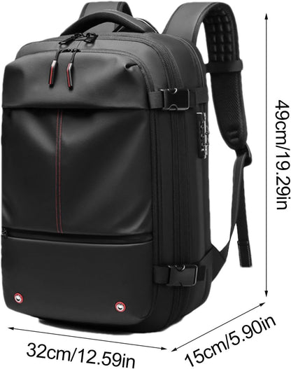 Expandable 60L Airback Vacuum Travel Backpack with Password Lock | Oxford Cloth | Dry & Wet Separation | Ideal for Travel, Business, Outdoor Use