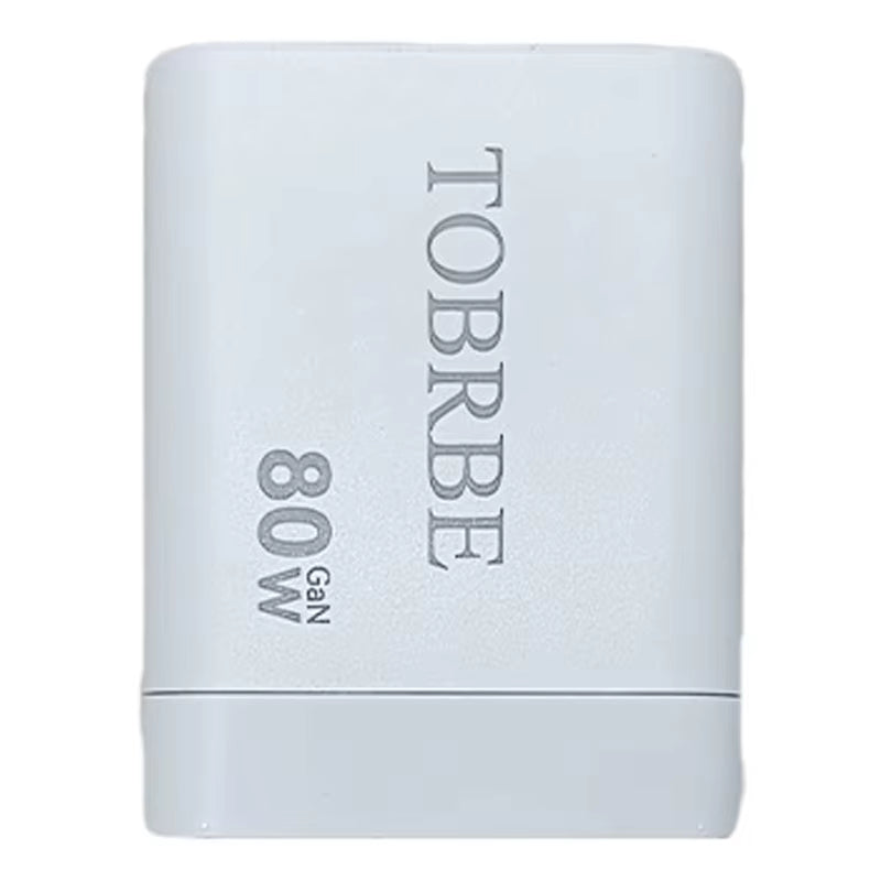 Experience Fast and Efficient Charging with the 3 in 1 Gan Charger - 80W MAX Retractable Block Featuring Type-C Cable and Dual USB Ports!