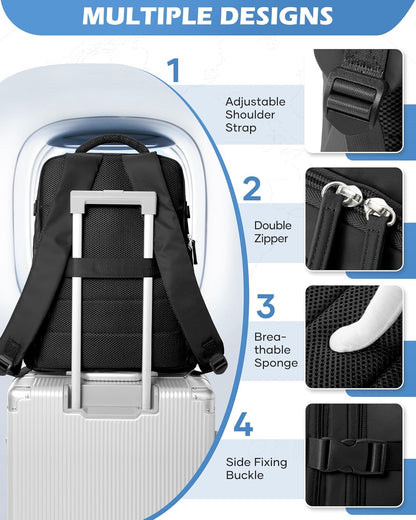 Elevate Your Travel Game with the Waterproof Large Travel Backpack - Perfect for 14-Inch Laptops and On-the-Go Charging!