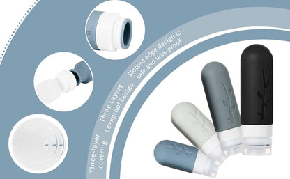 TSA Approved 18-Piece Travel Bottles Set | Leak-Proof Silicone Containers for Toiletries