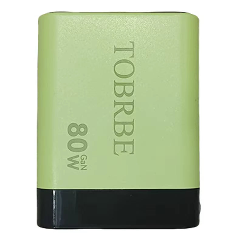 Experience Fast and Efficient Charging with the 3 in 1 Gan Charger - 80W MAX Retractable Block Featuring Type-C Cable and Dual USB Ports!