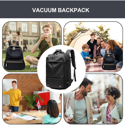Expandable 60L Airback Vacuum Travel Backpack with Password Lock | Oxford Cloth | Dry & Wet Separation | Ideal for Travel, Business, Outdoor Use