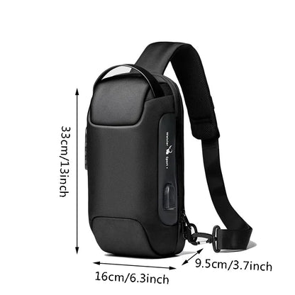 Stylish and Versatile Men's USB Crossbody Bag - Anti-Theft, Waterproof Oxford Waist Pack for Short Travels