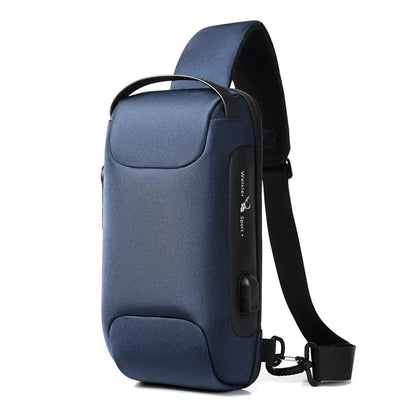 Stylish and Versatile Men's USB Crossbody Bag - Anti-Theft, Waterproof Oxford Waist Pack for Short Travels