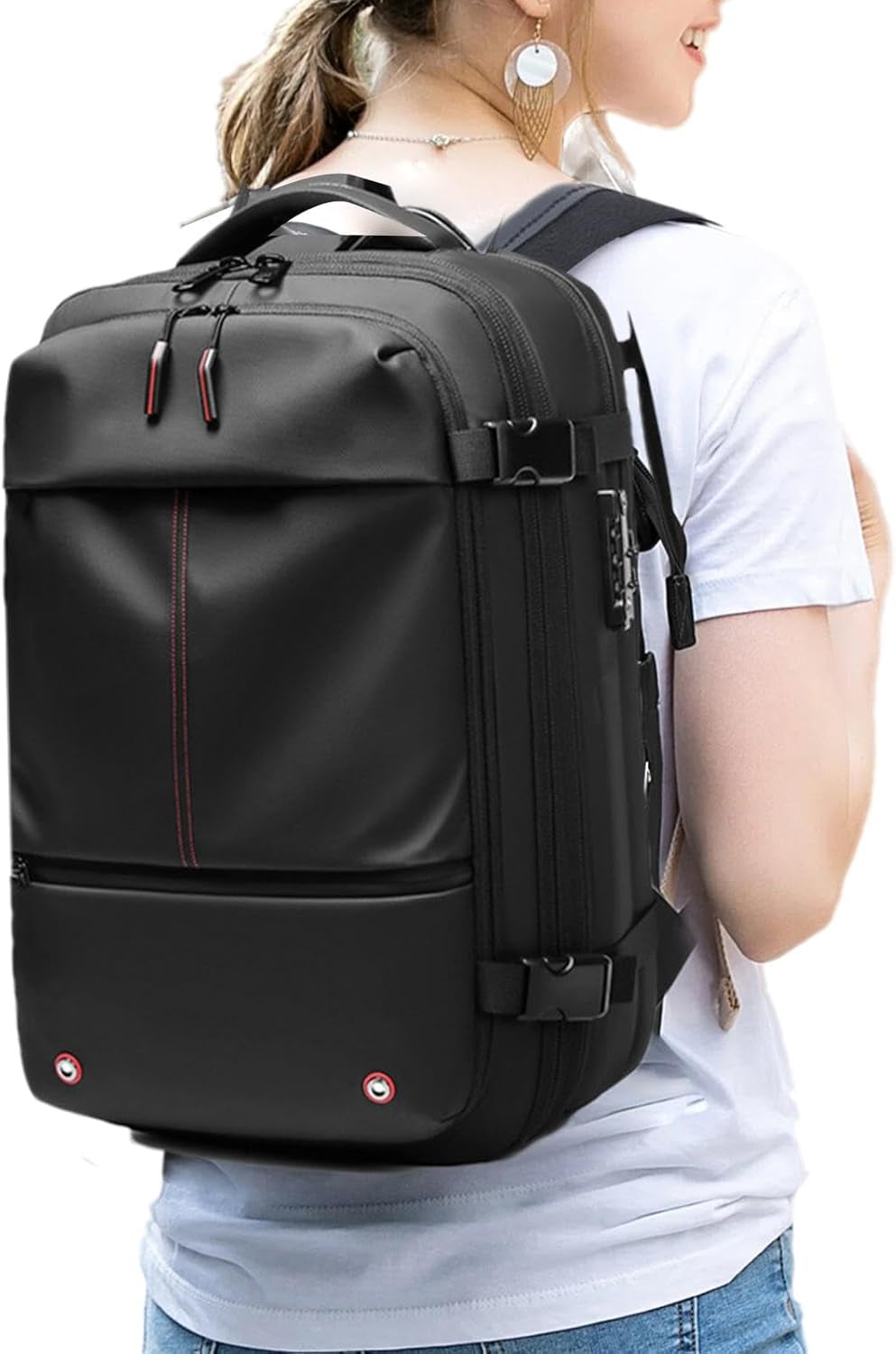 Expandable 60L Airback Vacuum Travel Backpack with Password Lock | Oxford Cloth | Dry & Wet Separation | Ideal for Travel, Business, Outdoor Use