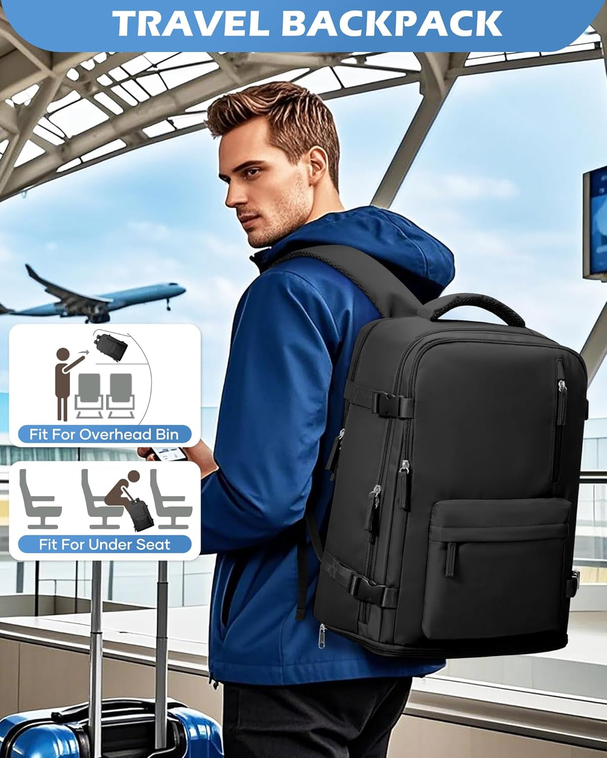 Elevate Your Travel Game with the Waterproof Large Travel Backpack - Perfect for 14-Inch Laptops and On-the-Go Charging!